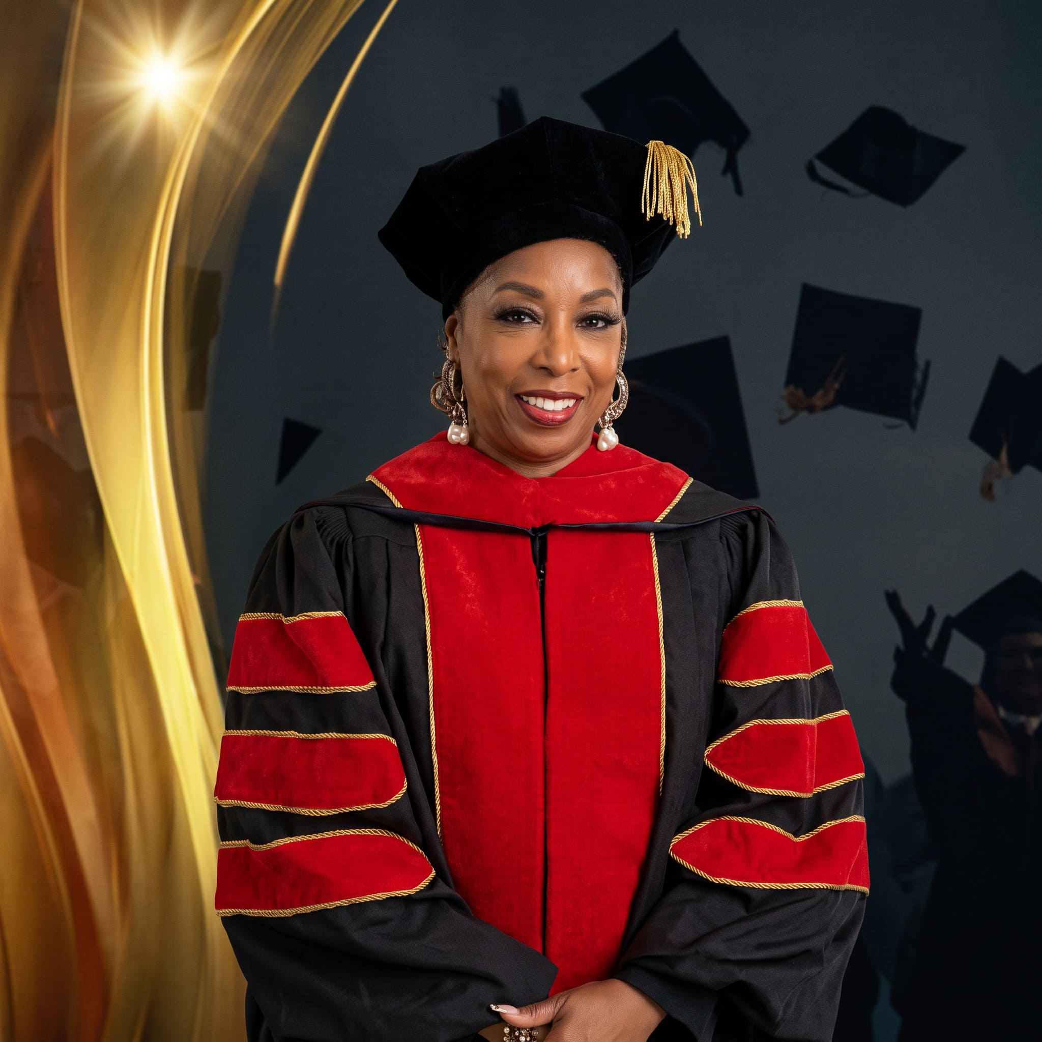 Apostle Dr. Tincie M. Lynch in doctoral regalia